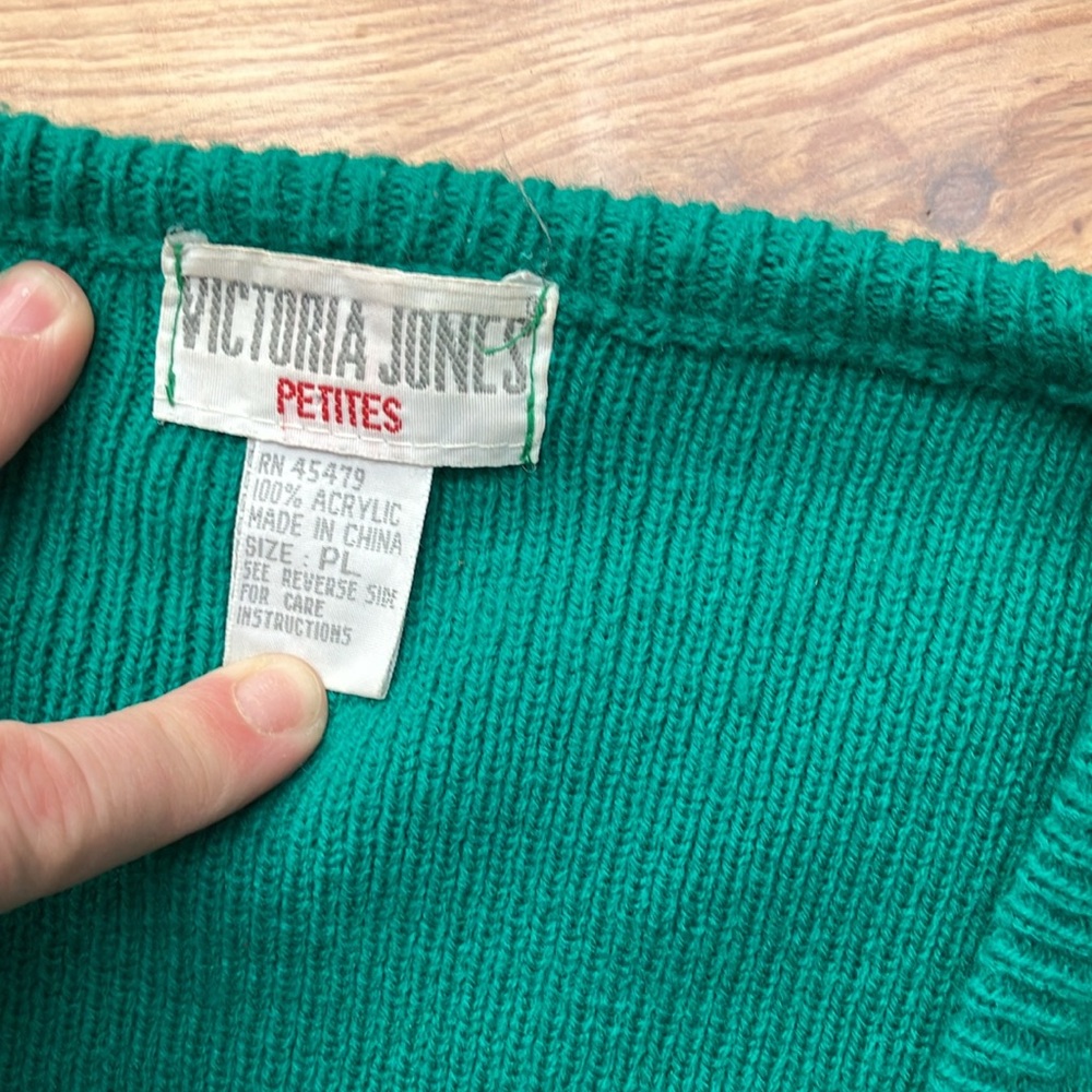 Vintage double breasted green sweater size large - Picture 2 of 4